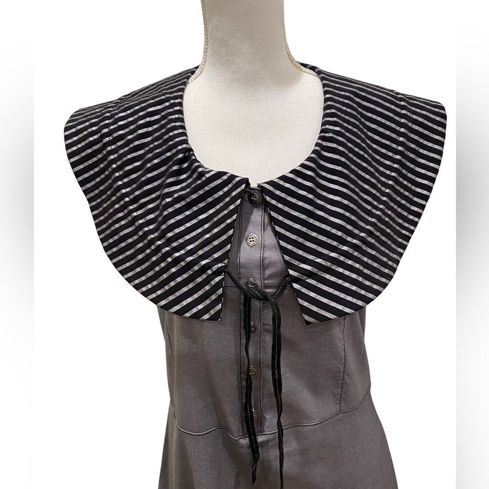 NWT $250 Sleeveless Knee-Length Striped Dress by Dzhavael Couture. Small - Picture 5 of 9